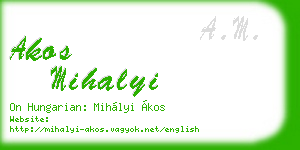 akos mihalyi business card
